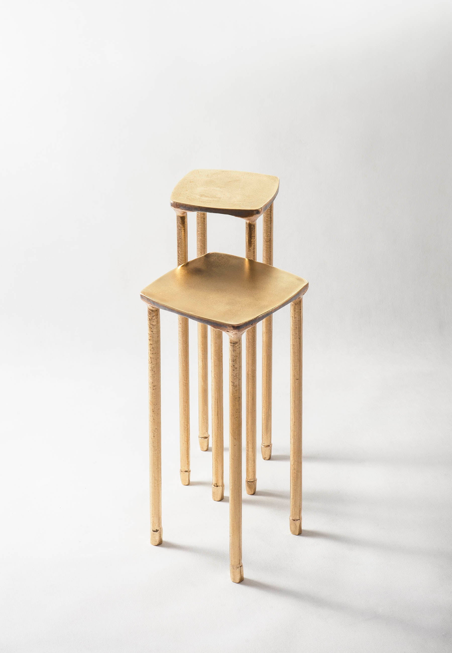 Set Of Two Brass Tables