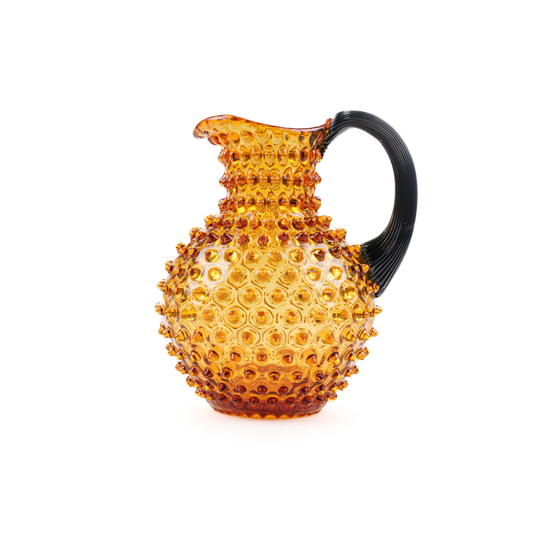 Colored Handle Paris Hobnail Jug