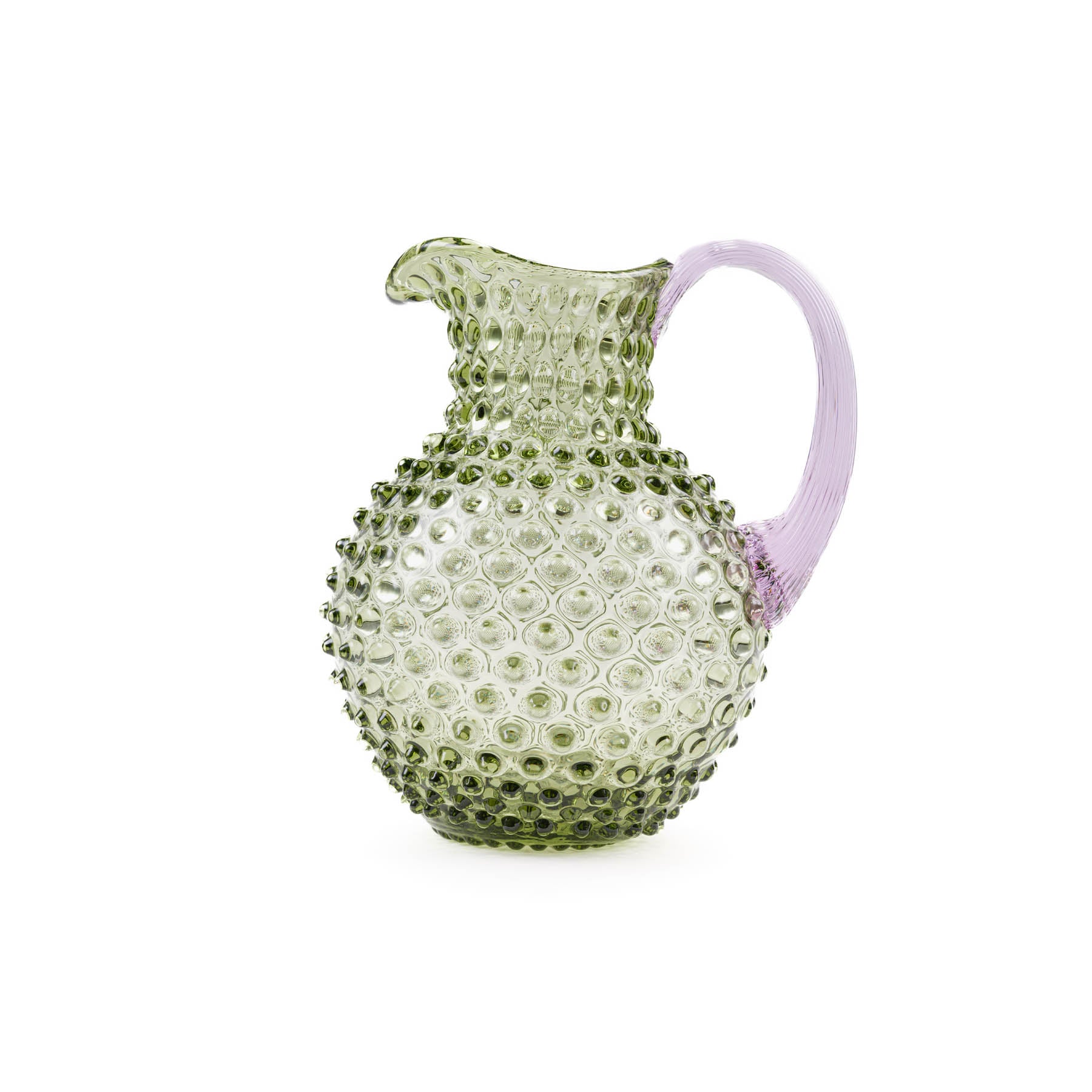 Colored Handle Paris Hobnail Jug