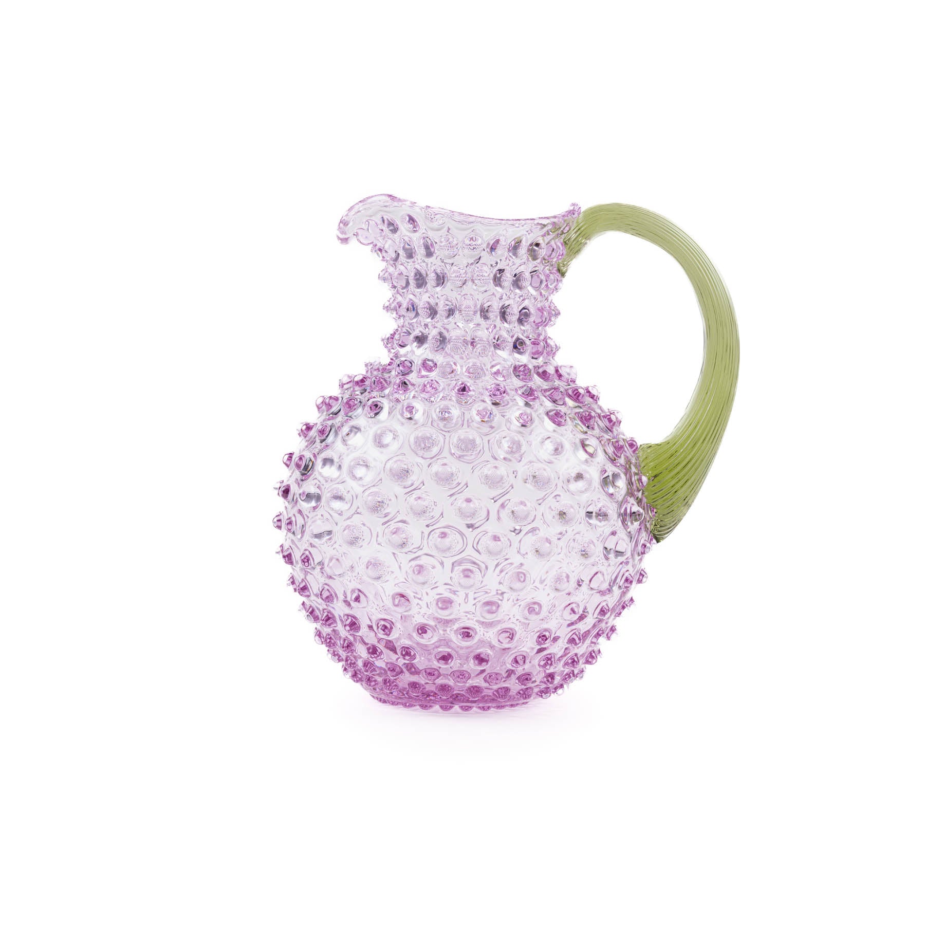 Colored Handle Paris Hobnail Jug