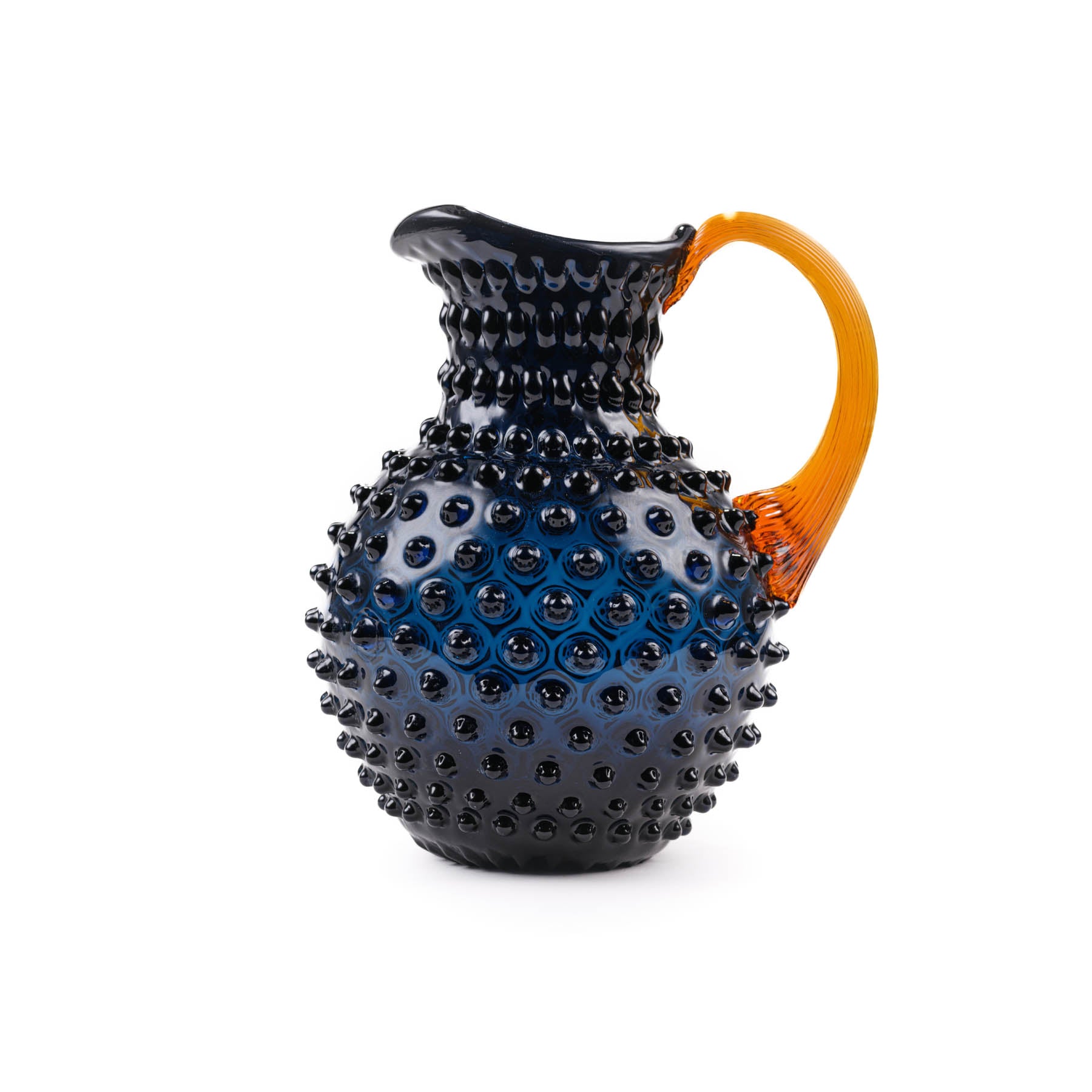 Colored Handle Paris Hobnail Jug