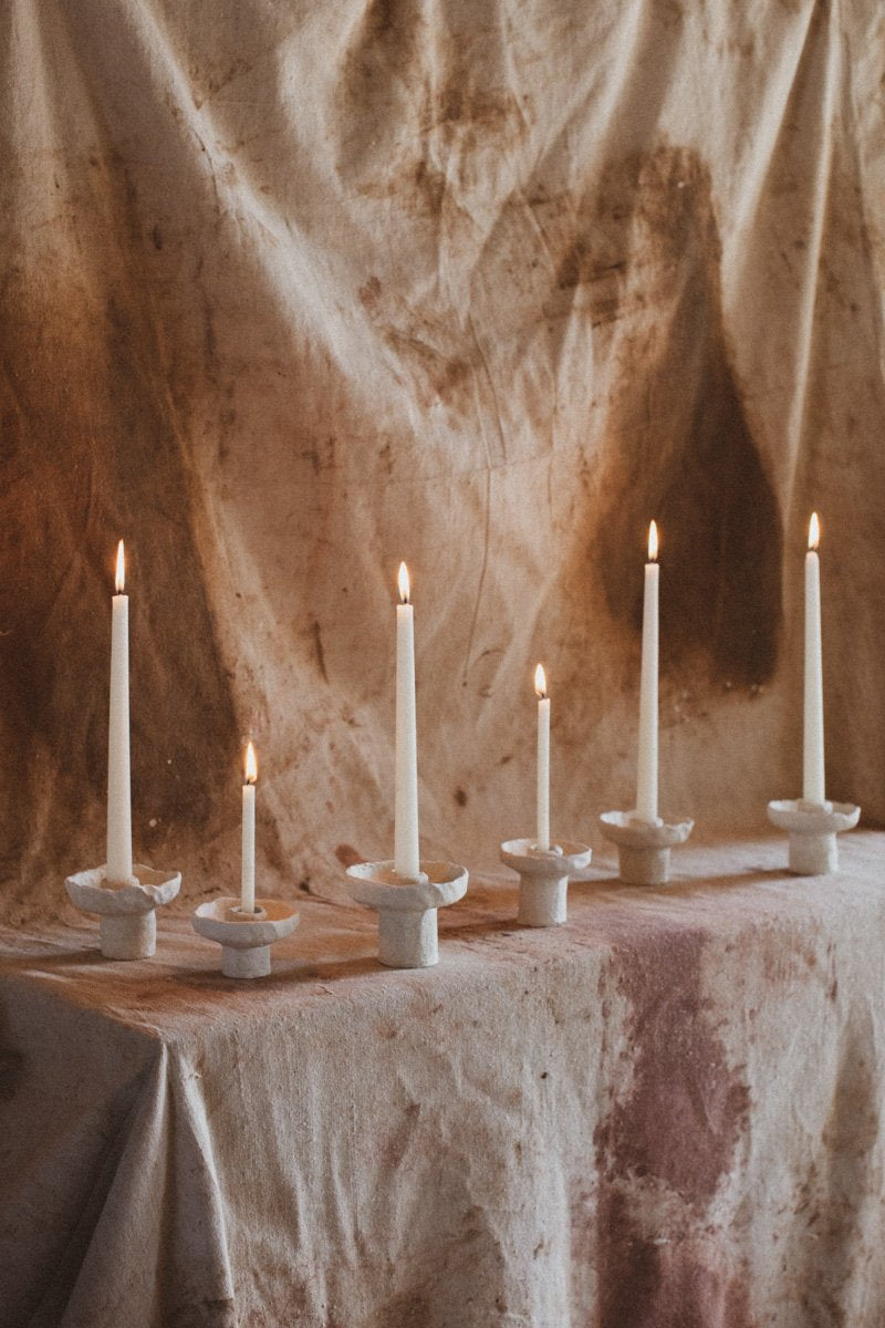White Candlestick Holder
