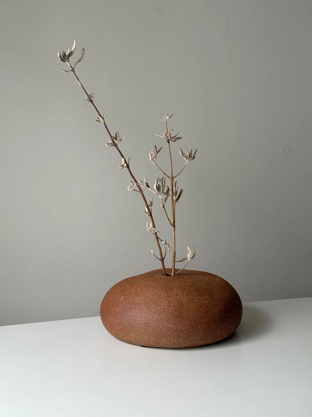 Brown Textured Ceramic Vase