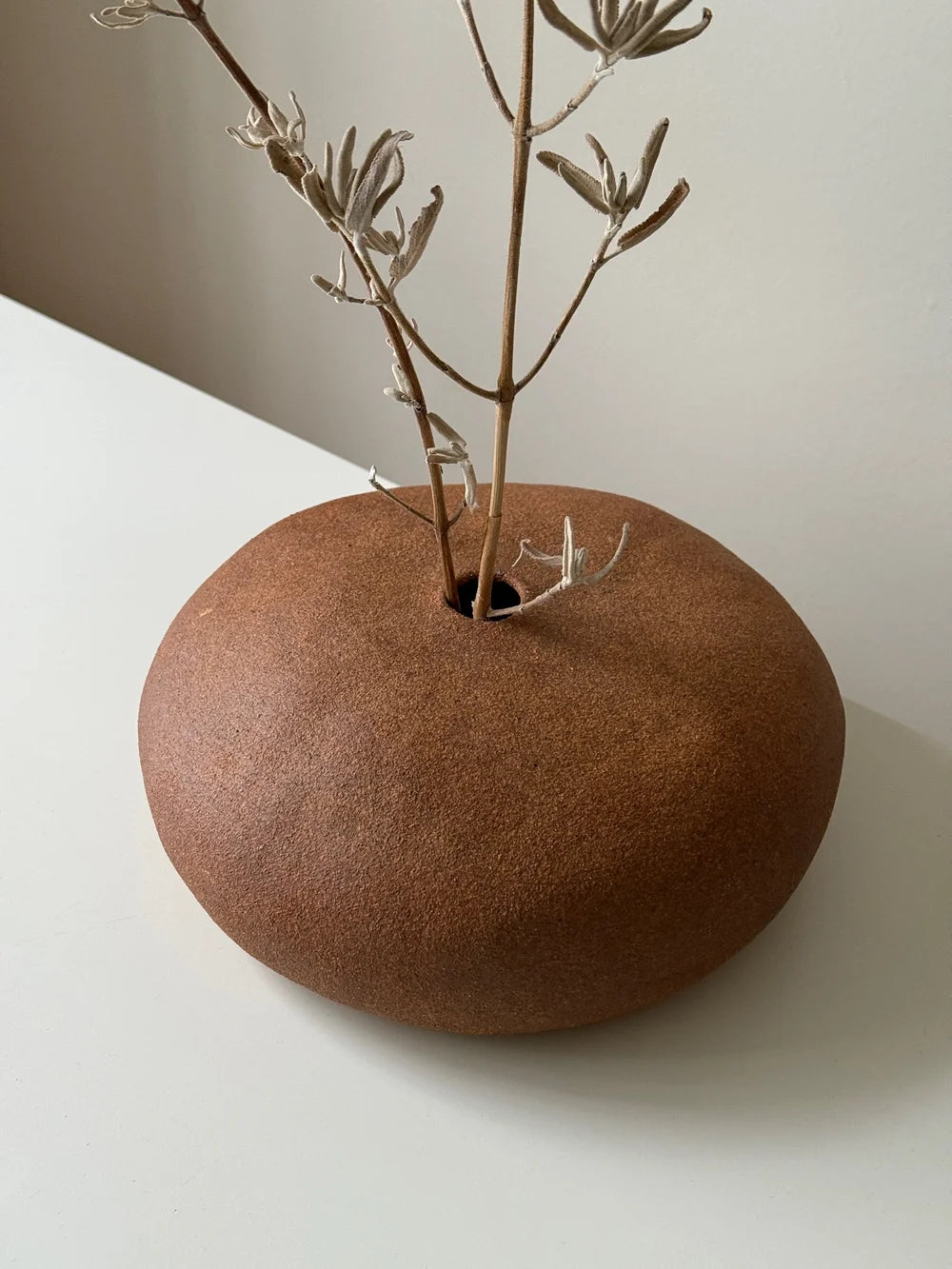Brown Textured Ceramic Vase