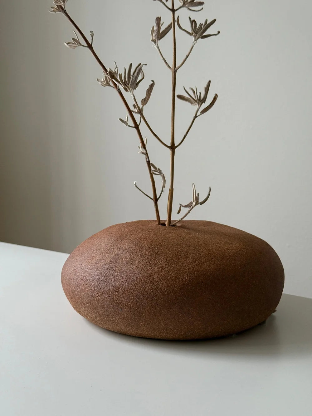 Brown Textured Ceramic Vase