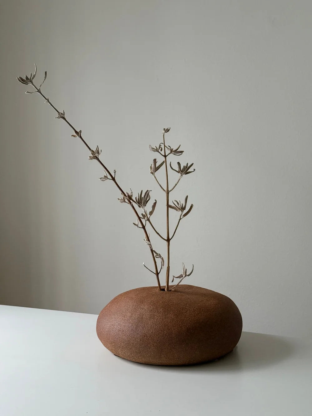 Brown Textured Ceramic Vase
