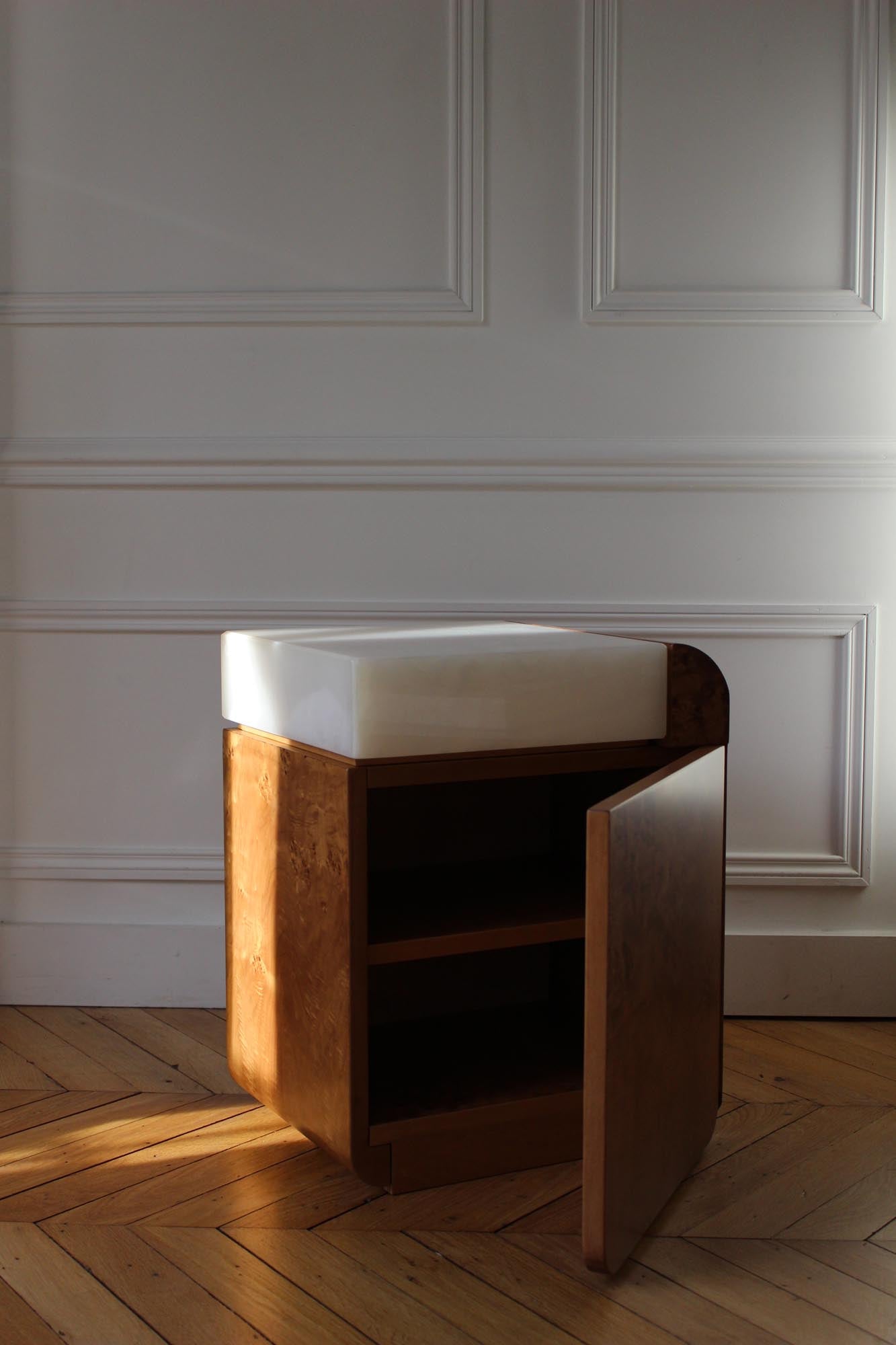 Amo Burl Wood Storage Table