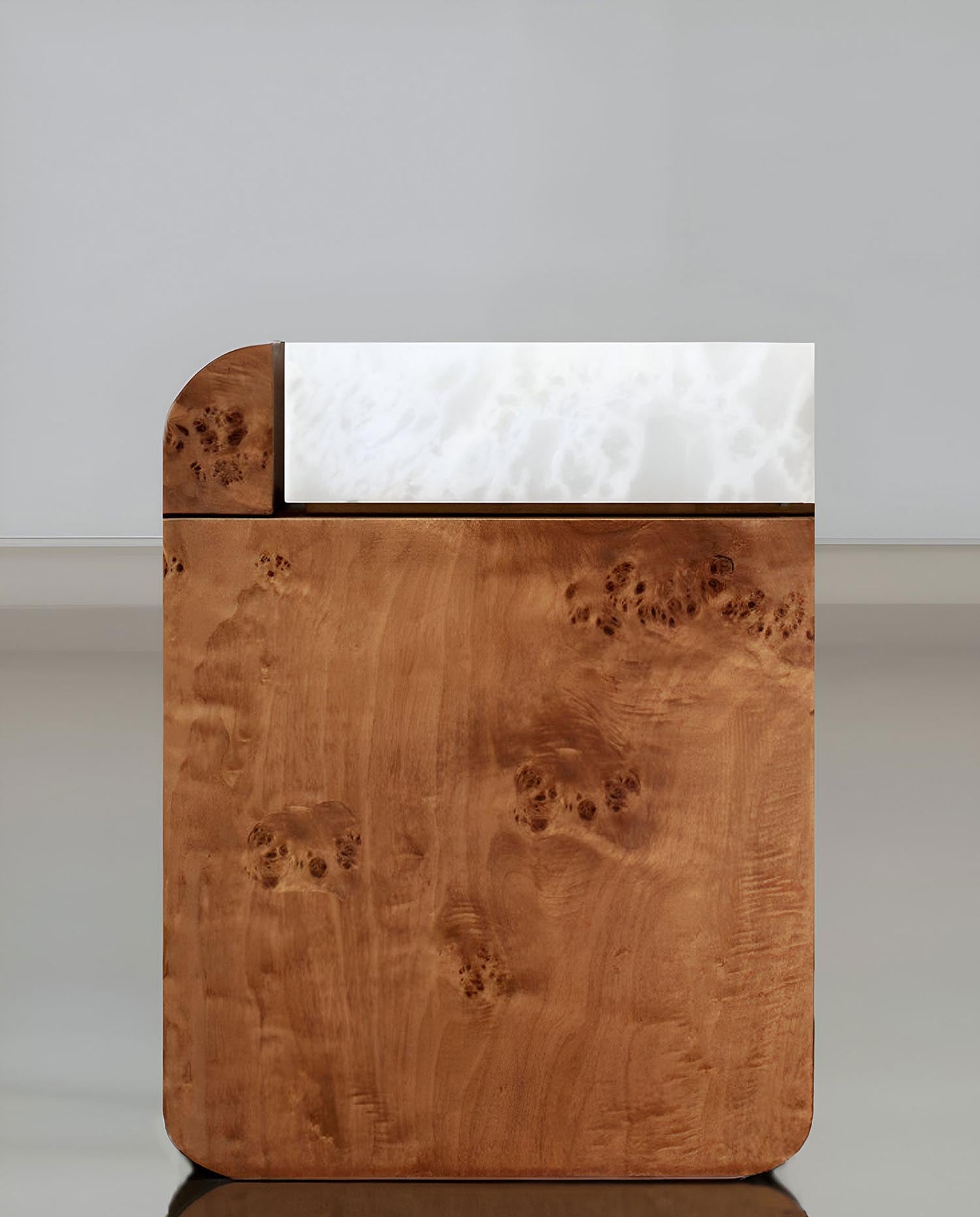 Amo Burl Wood Storage Table