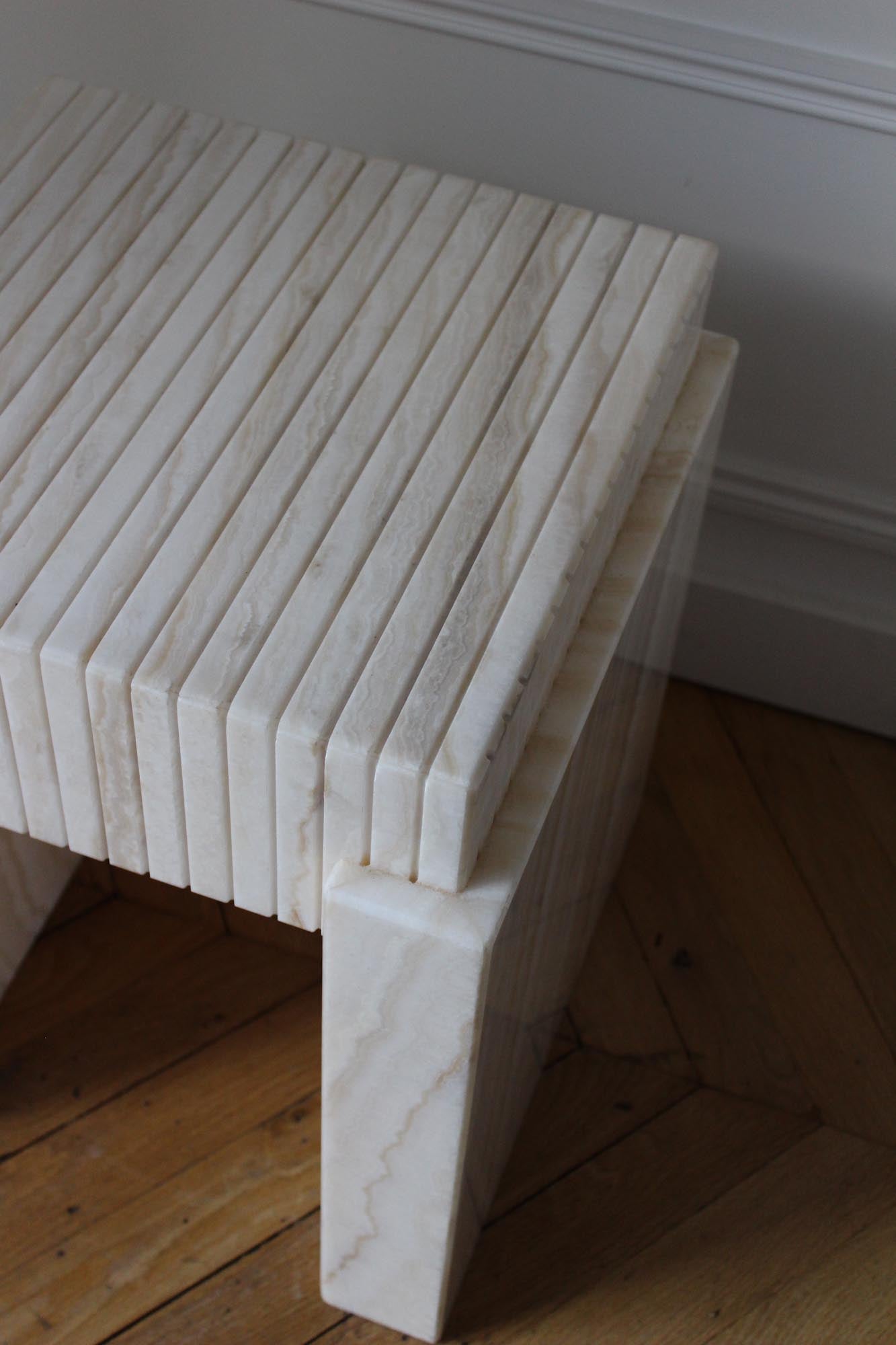 Gina Vanilla Onyx Stool
