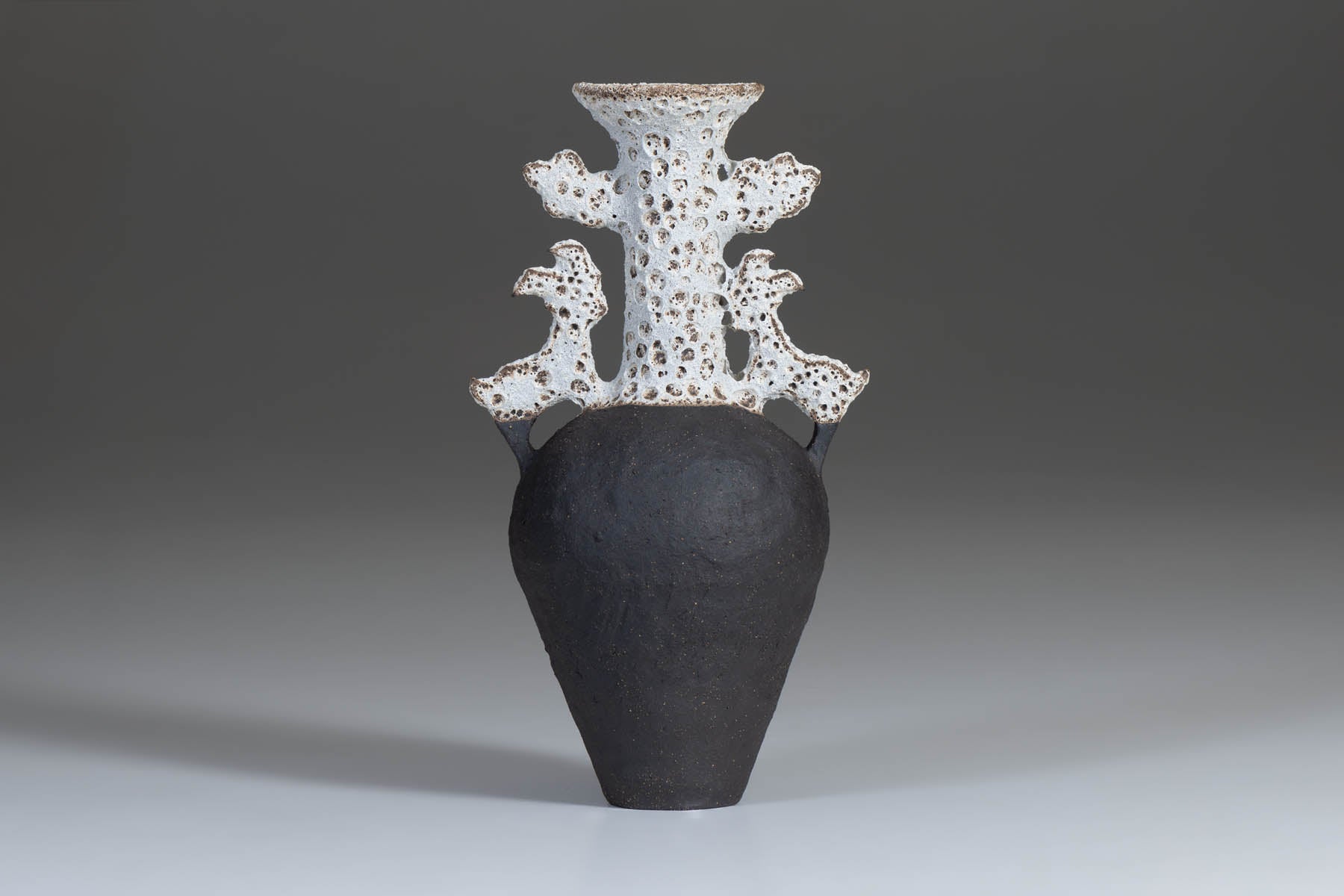 Black & White Goats and Leaves Amphora