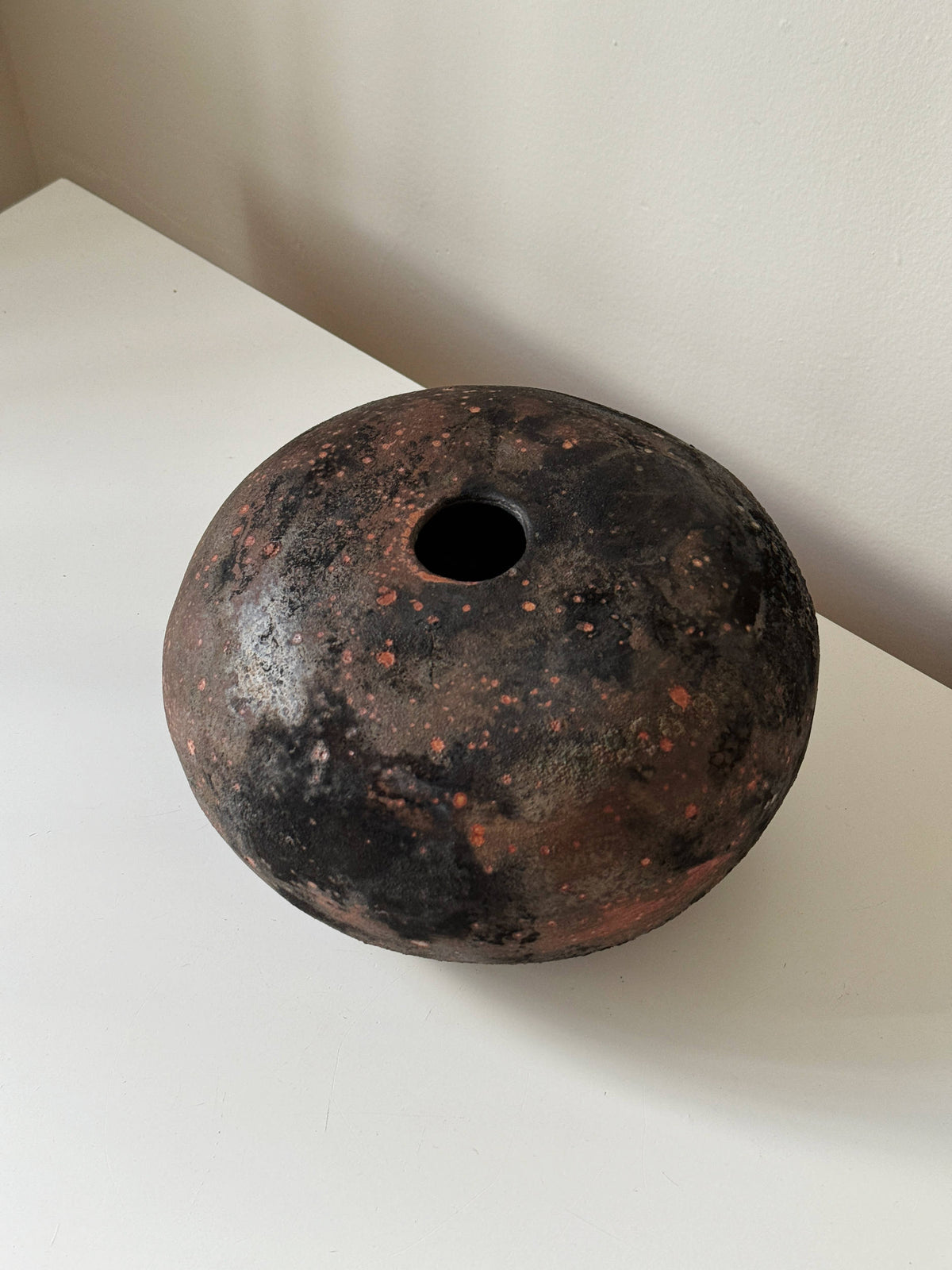 Raku Moon Ember Vessel