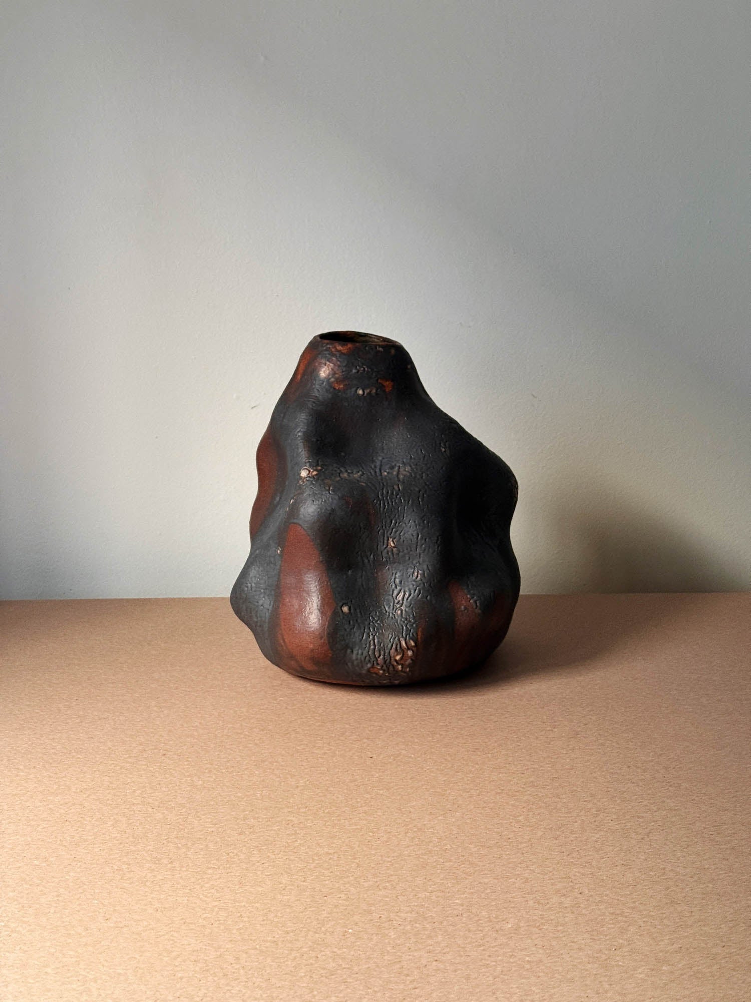 Black Free-Form Vase