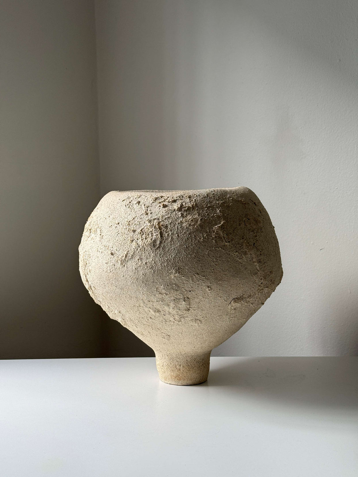 Sculptural Stoneware Statement Vase