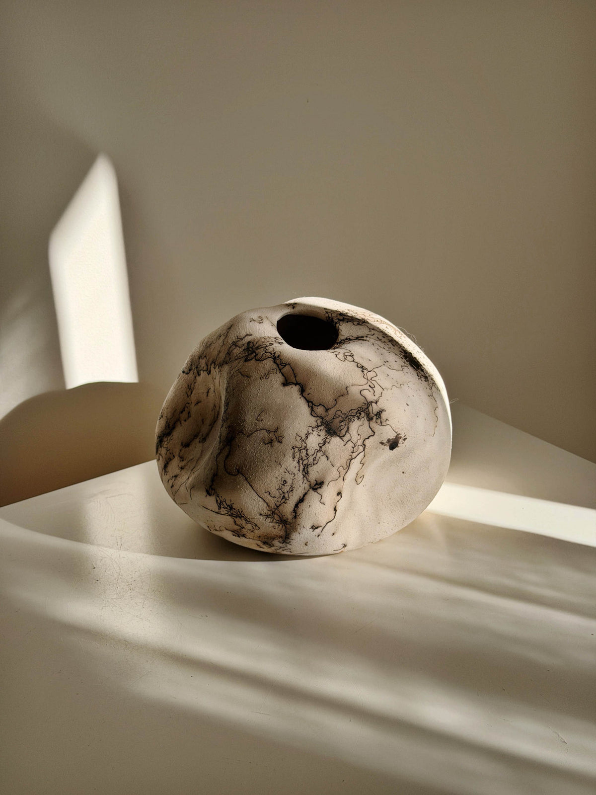 Horse Hair Raku Vase