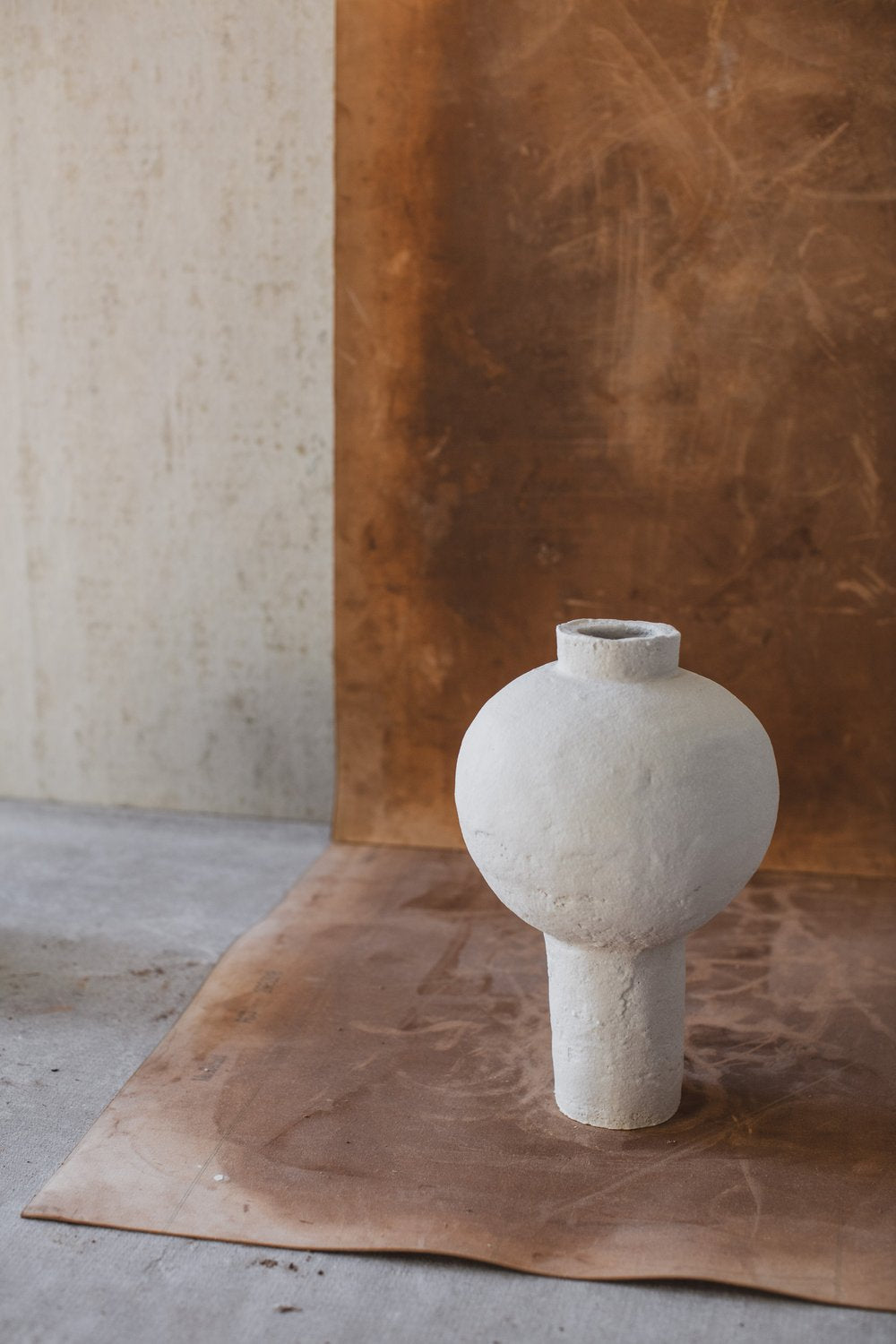 White Tall Moon Jar