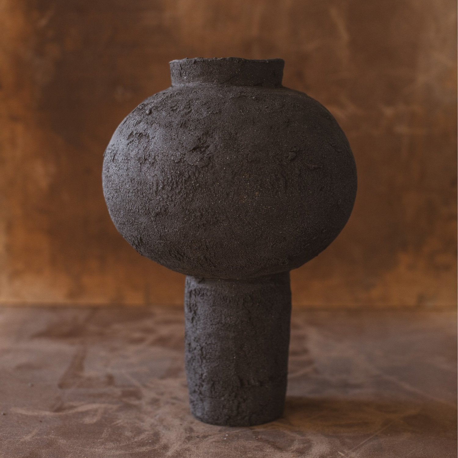 Black Tall Moon Jar