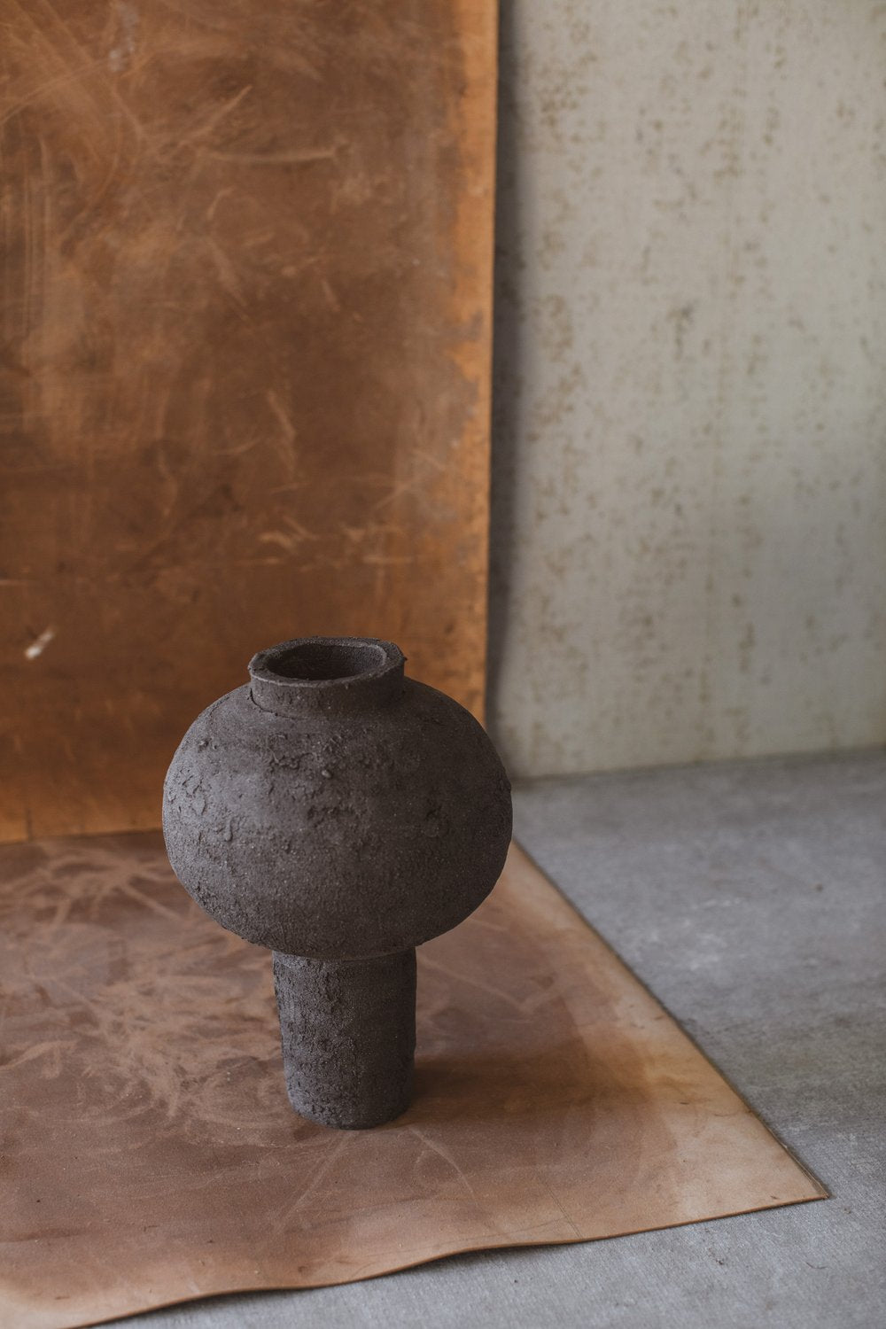 Black Tall Moon Jar