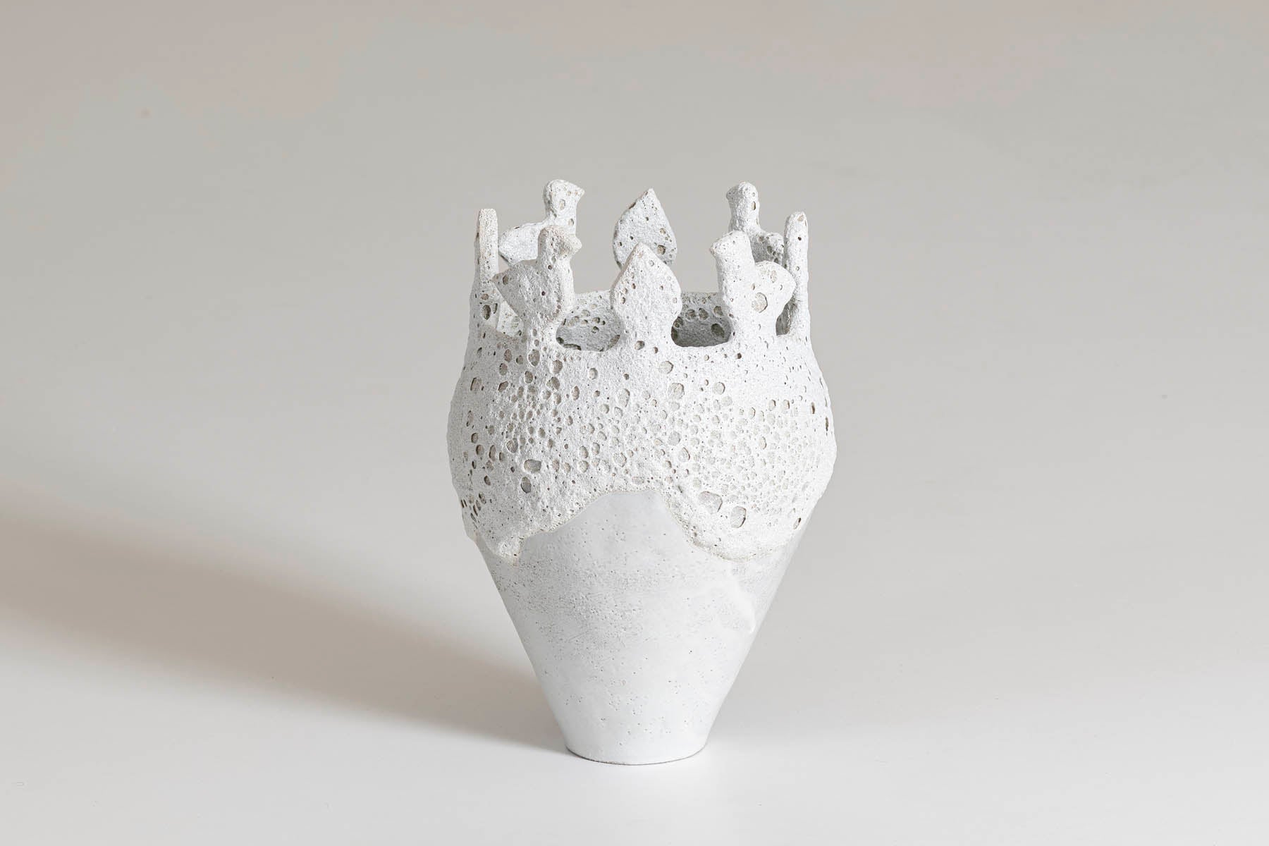 White Birds and Leaves Vase