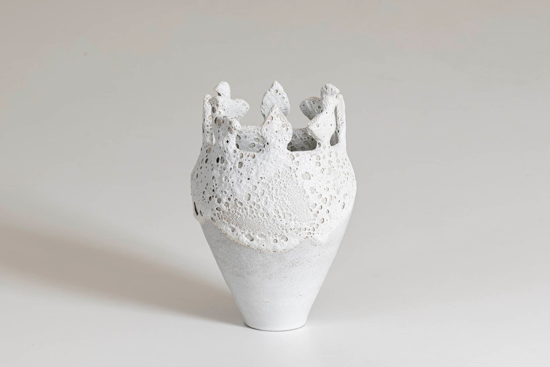 White Birds and Leaves Vase