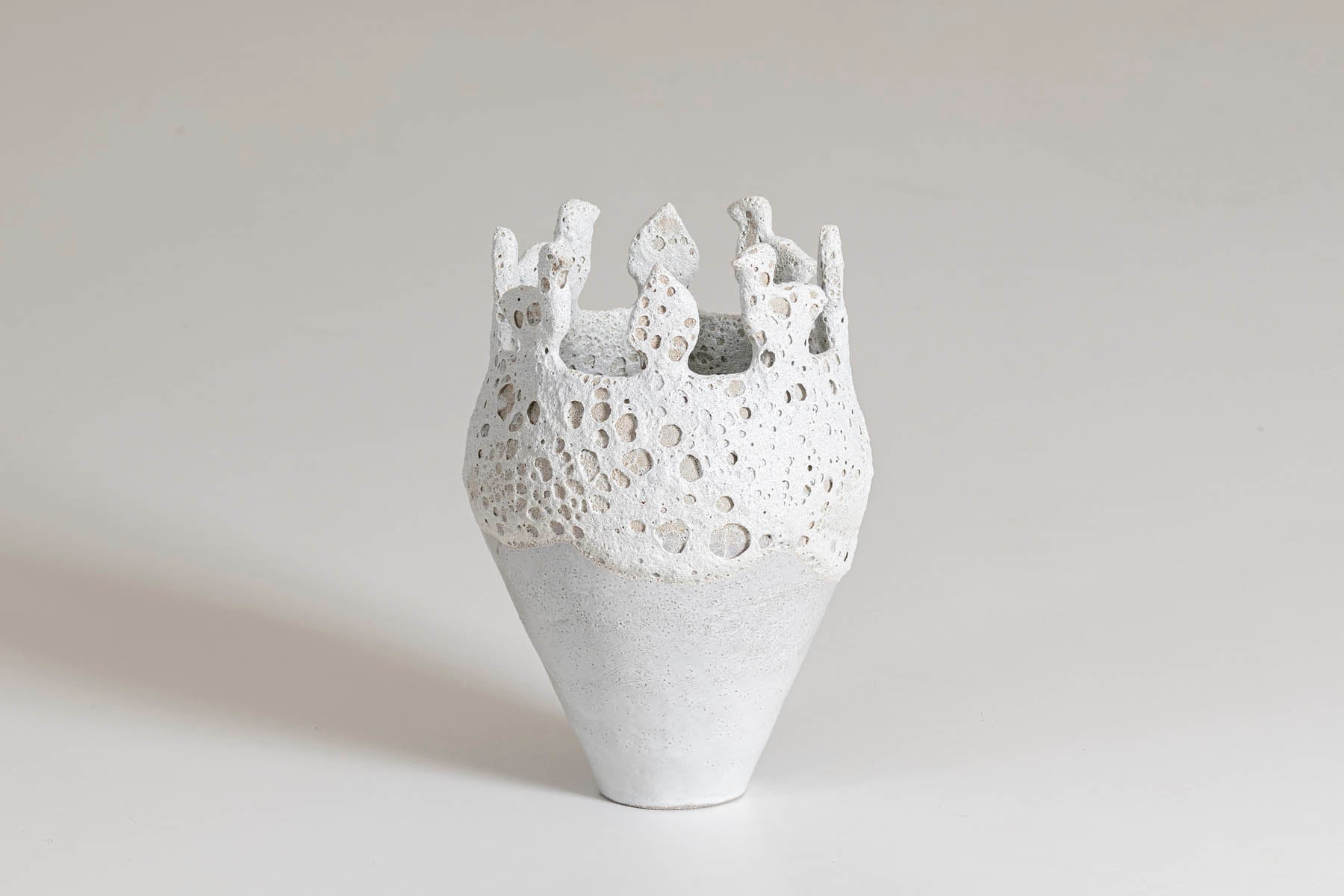 White Birds and Leaves Vase