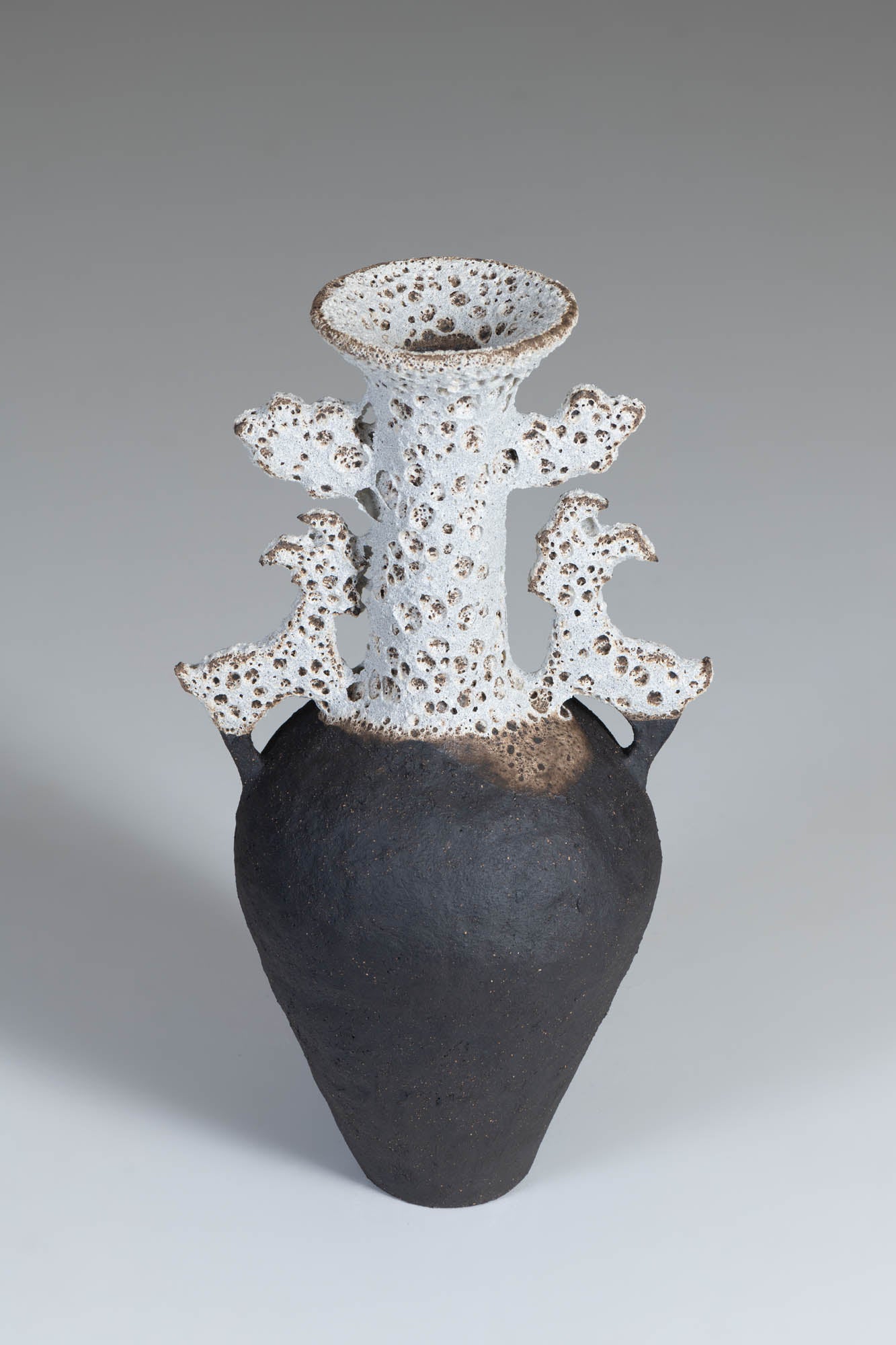Black & White Goats and Leaves Amphora