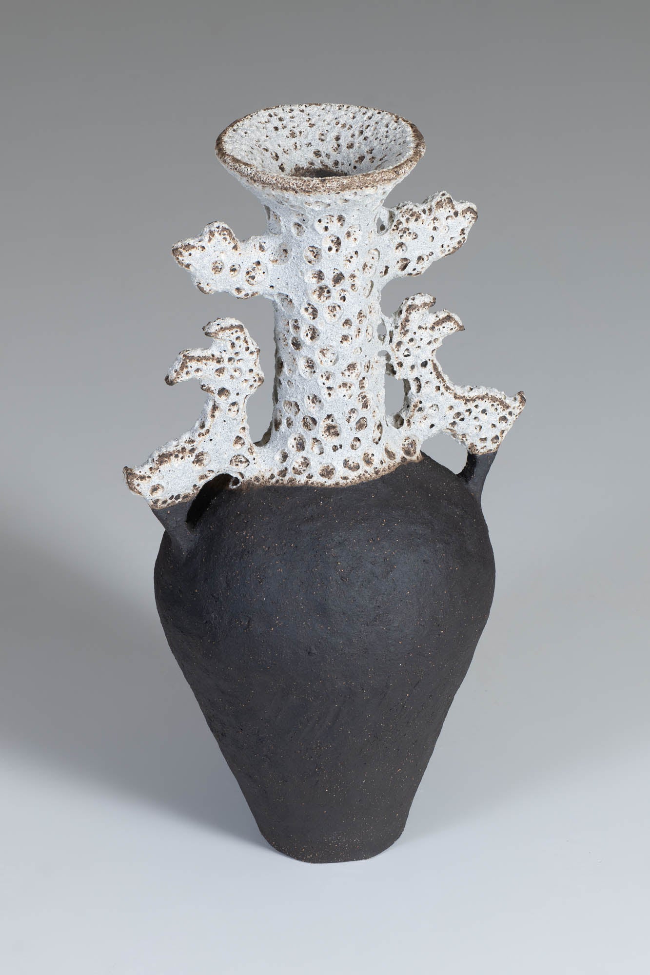 Black & White Goats and Leaves Amphora