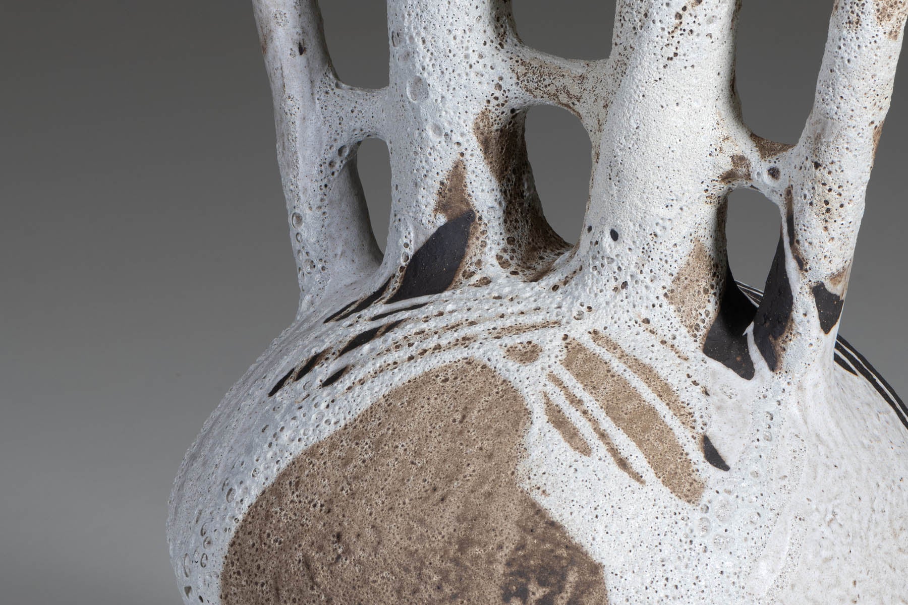 Large Black & White Cypriot Ritual Pot