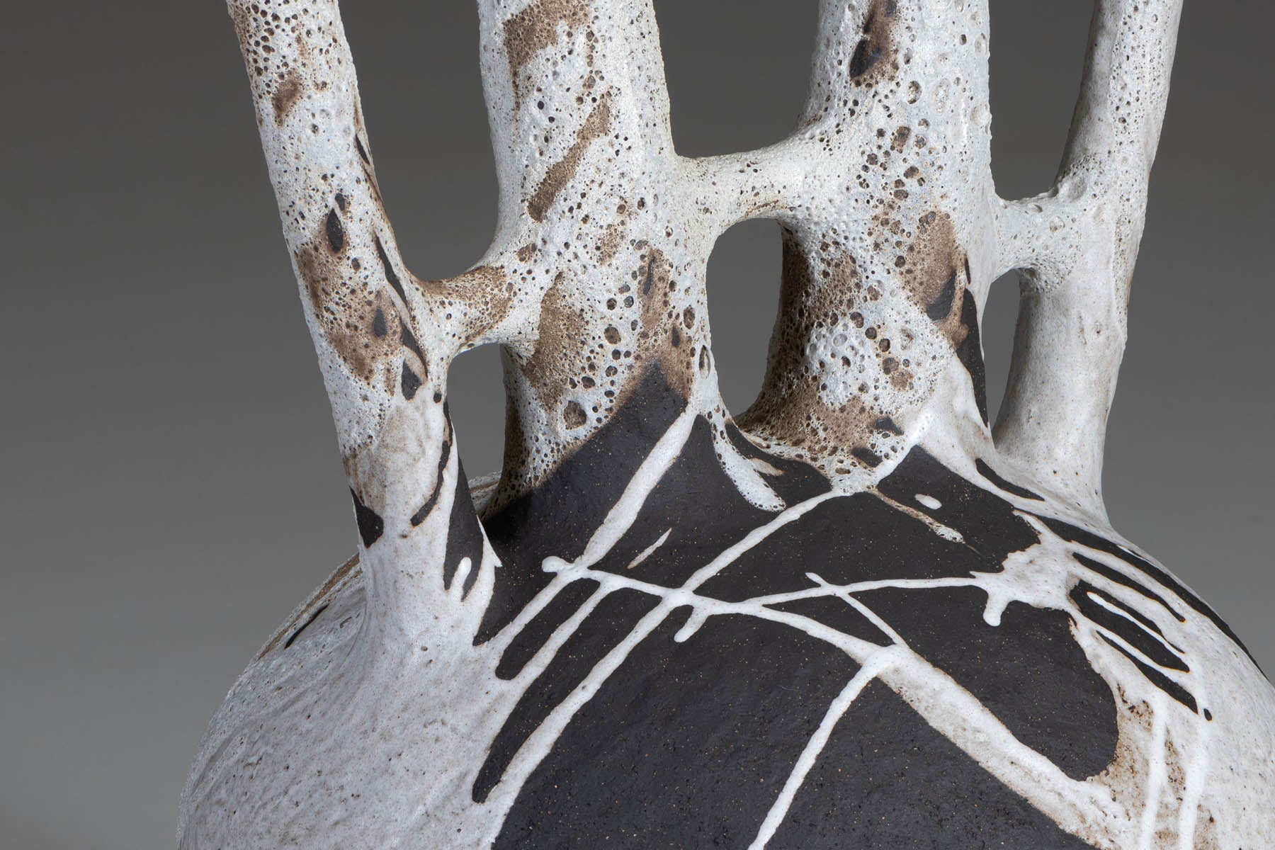 Large Black & White Cypriot Ritual Pot