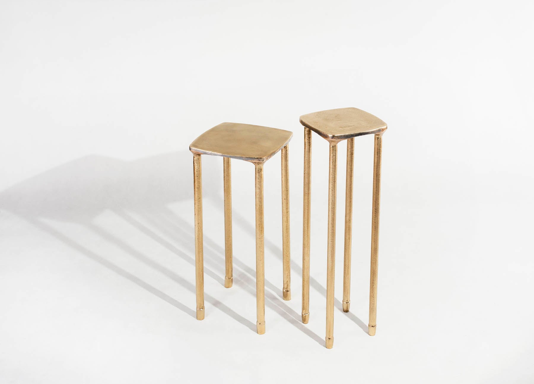 Set Of Two Brass Tables