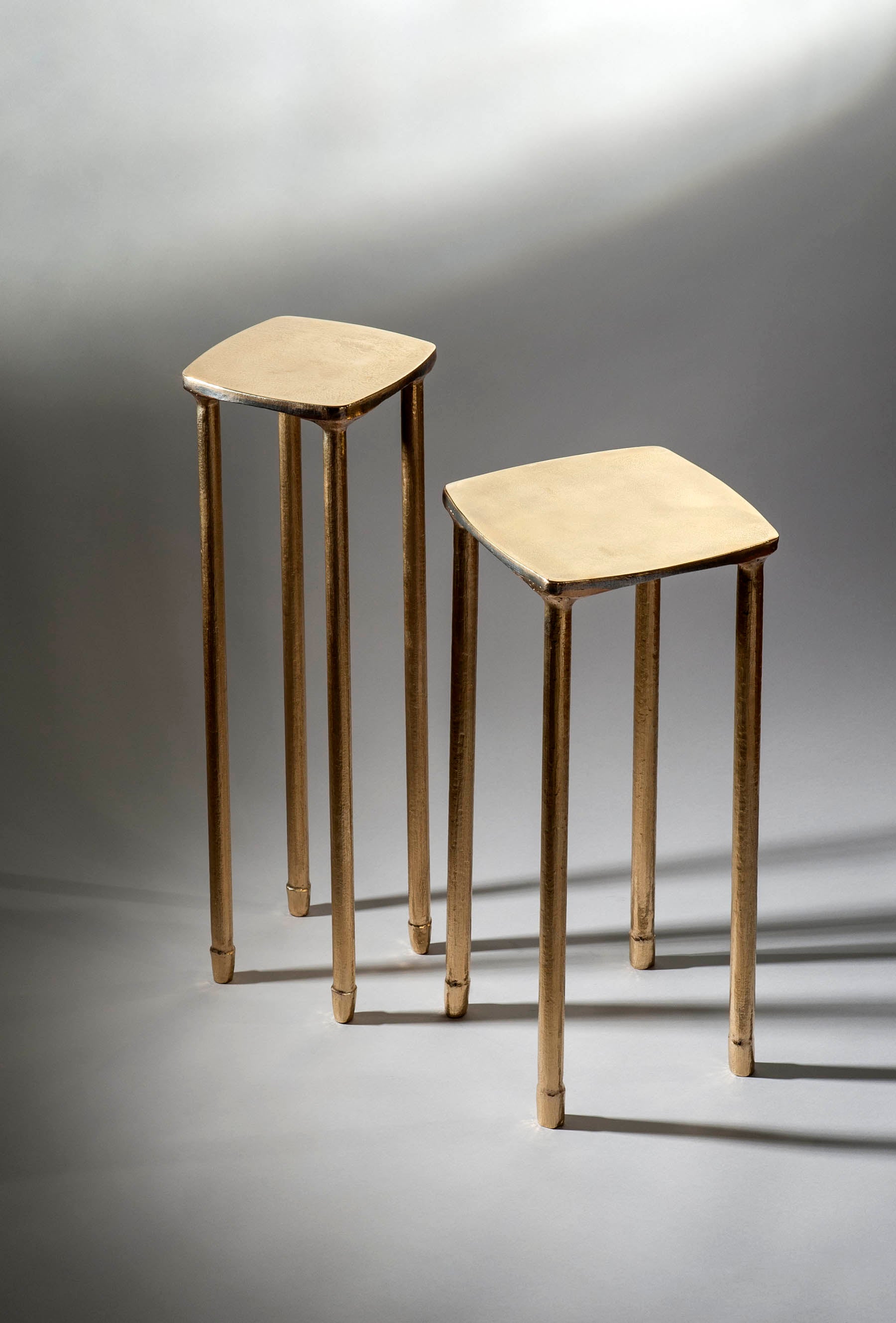 Set Of Two Brass Tables