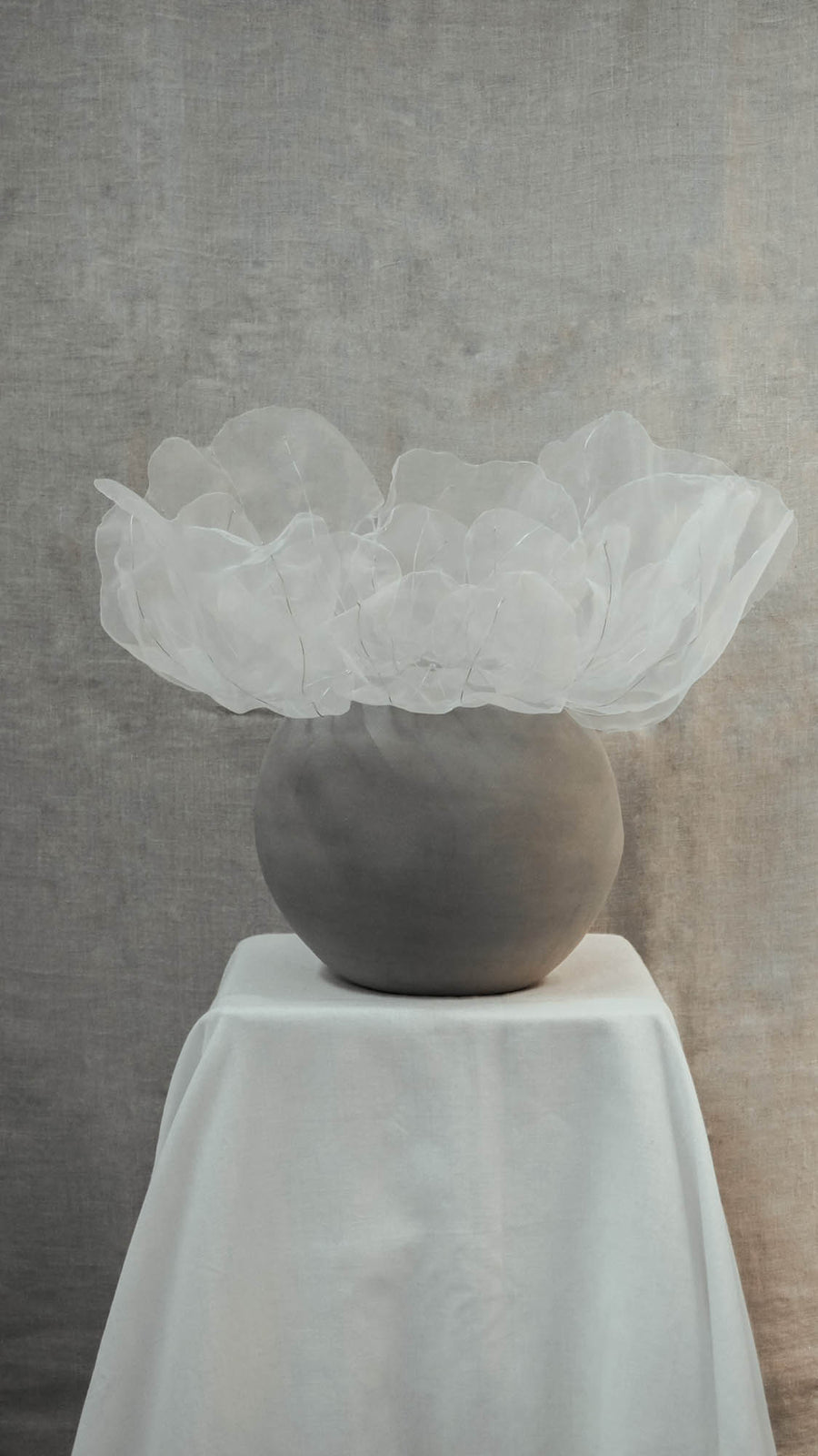 Large Grey Corolla Vase by Faustine Telleschi — handcrafted Vase