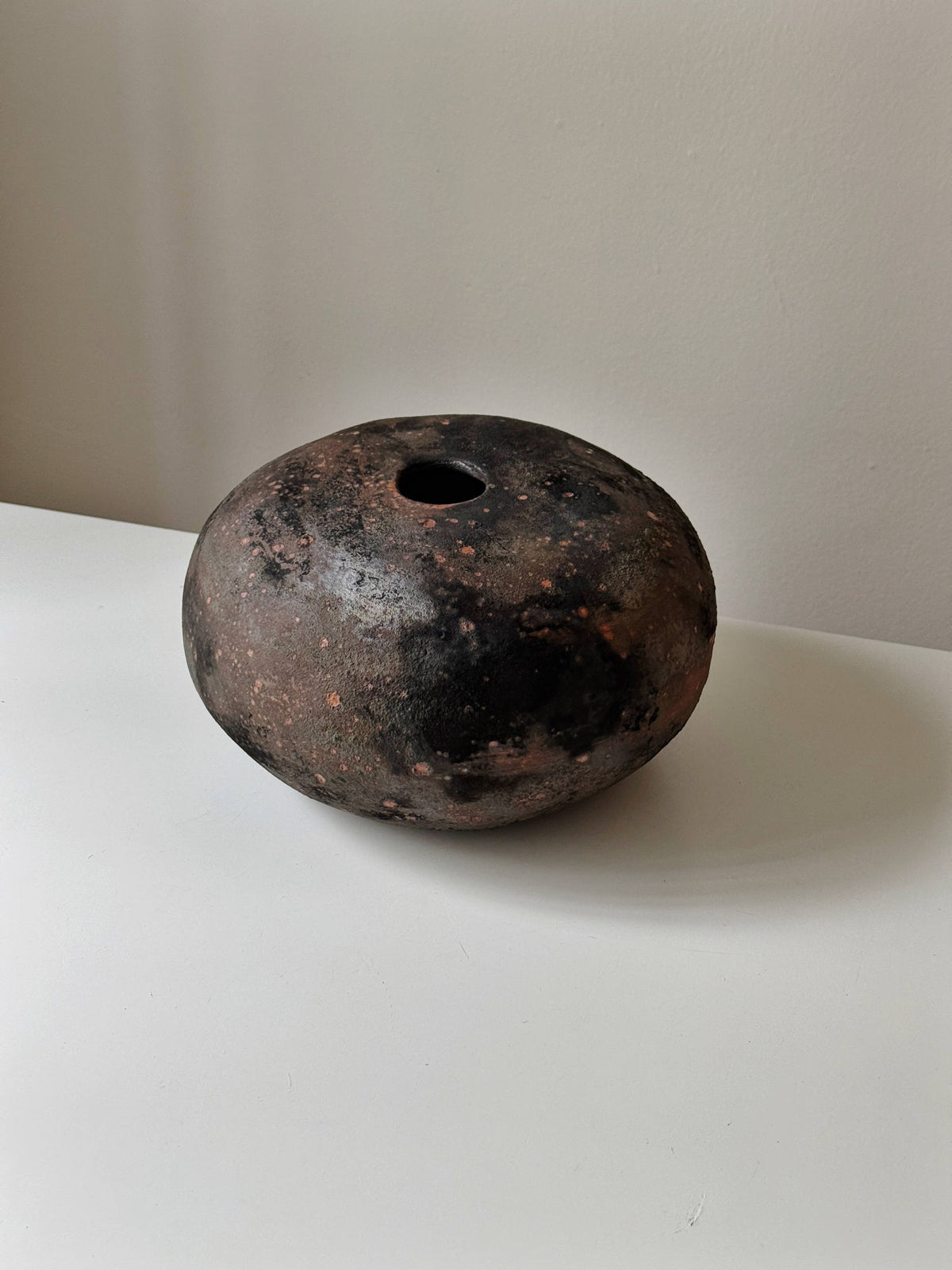 Raku Moon Ember Vessel