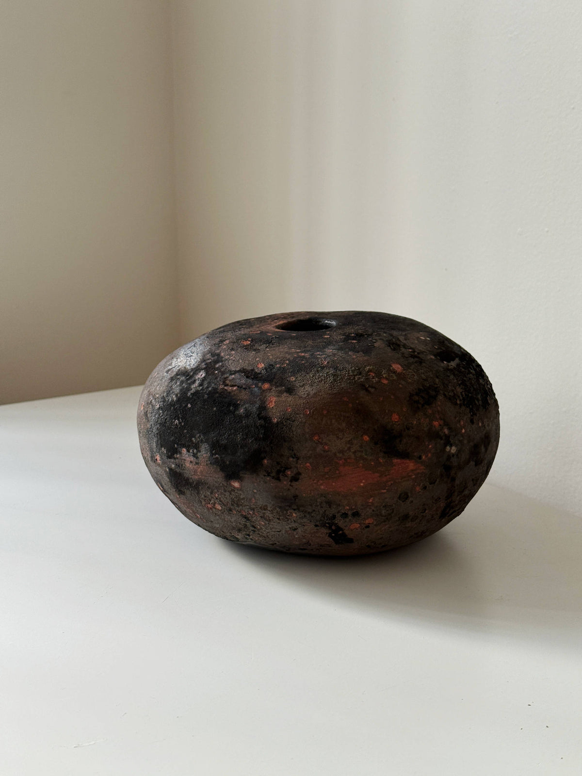 Raku Moon Ember Vessel