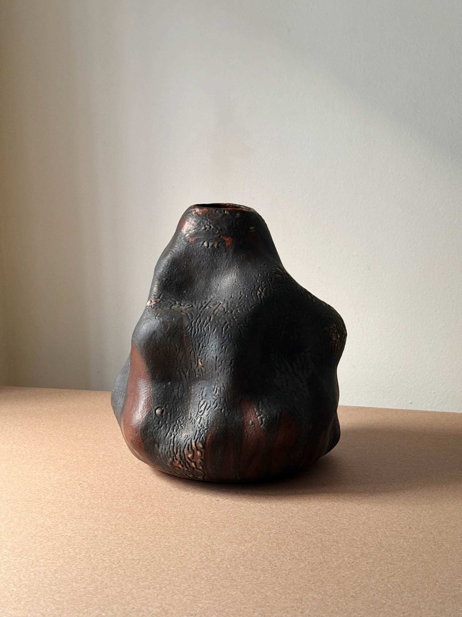 Black Free-Form Vase