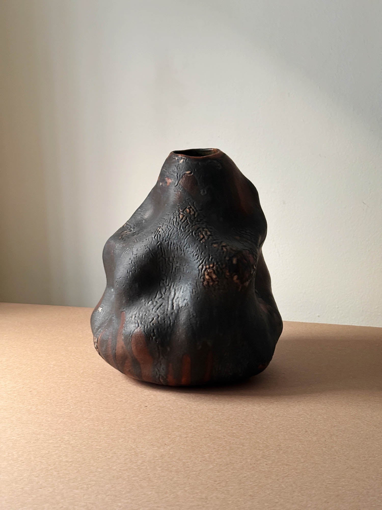 Black Free-Form Vase