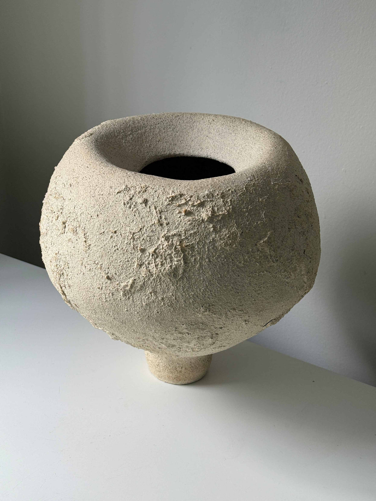 Sculptural Stoneware Statement Vase