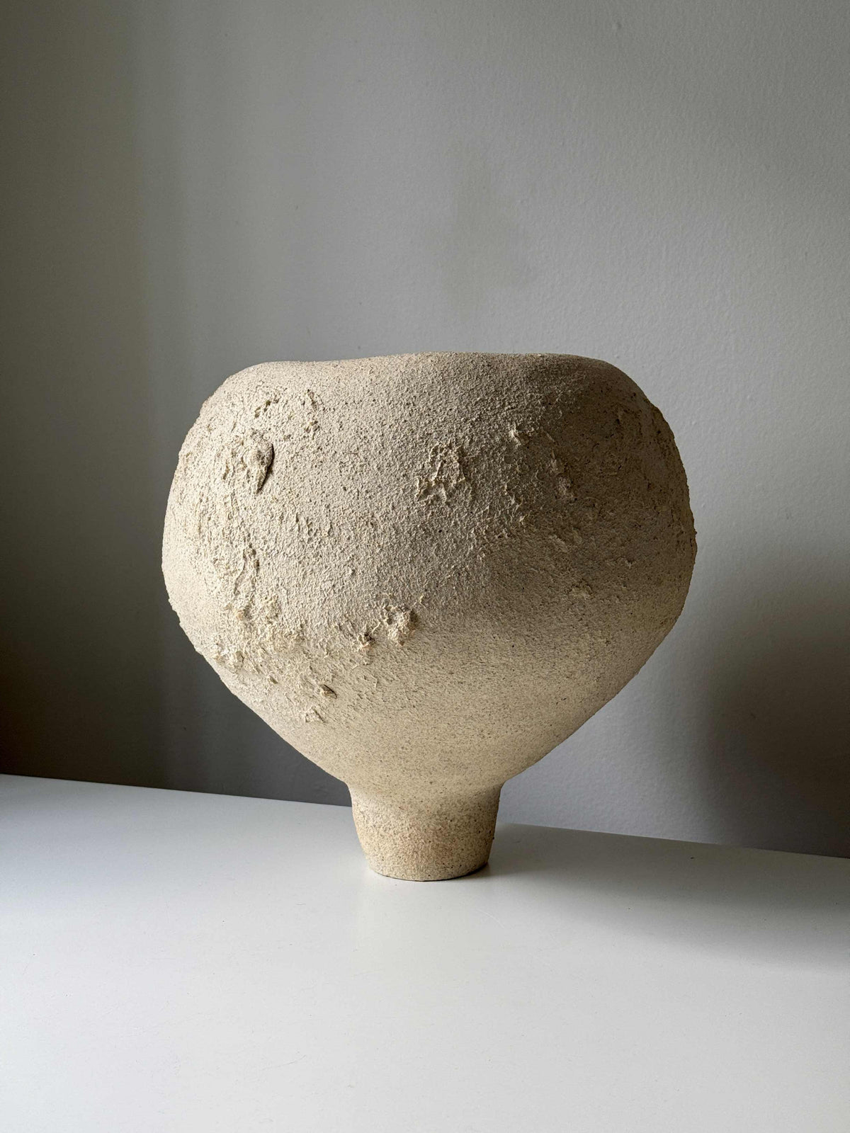 Sculptural Stoneware Statement Vase