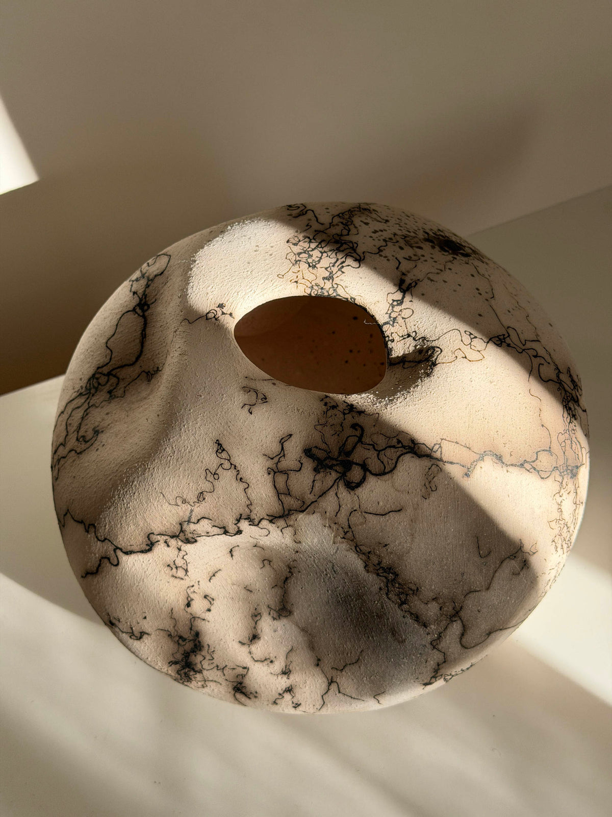 Horse Hair Raku Vase