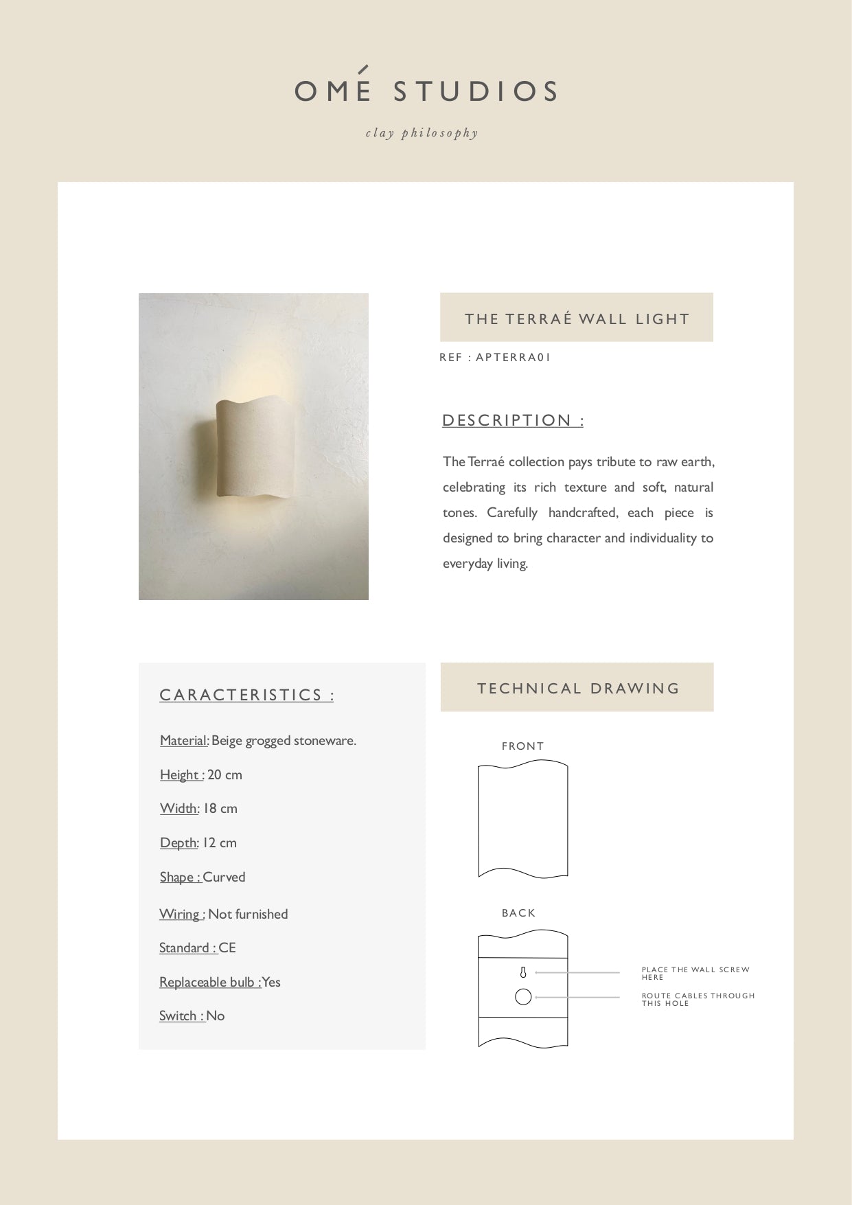 Terraé Wall Light