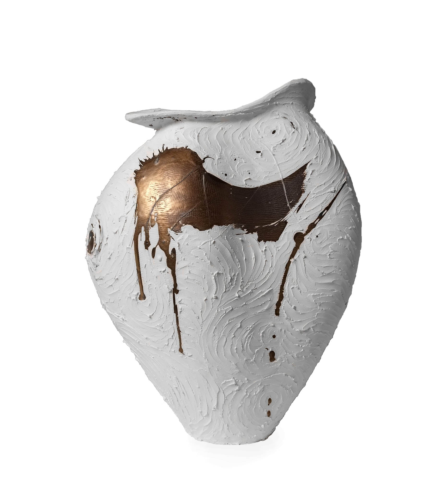 White & Gold Vessel 119