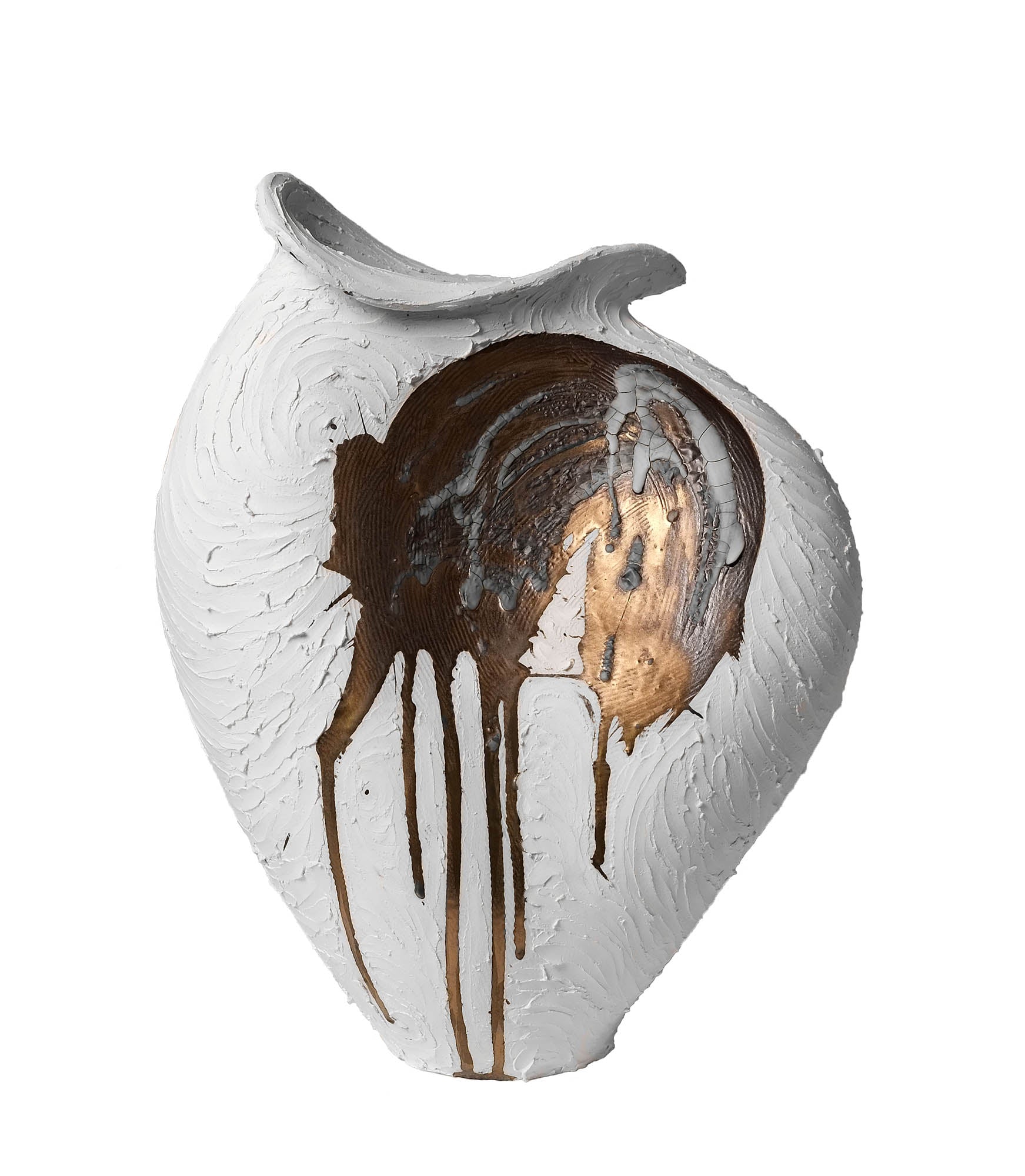 White & Gold Vessel 119