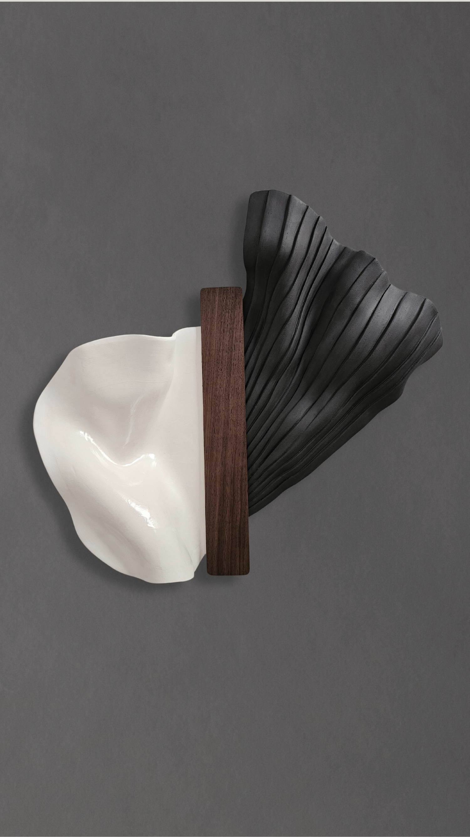 Abundance Sculpture - Black Stoneware and White Porcelain