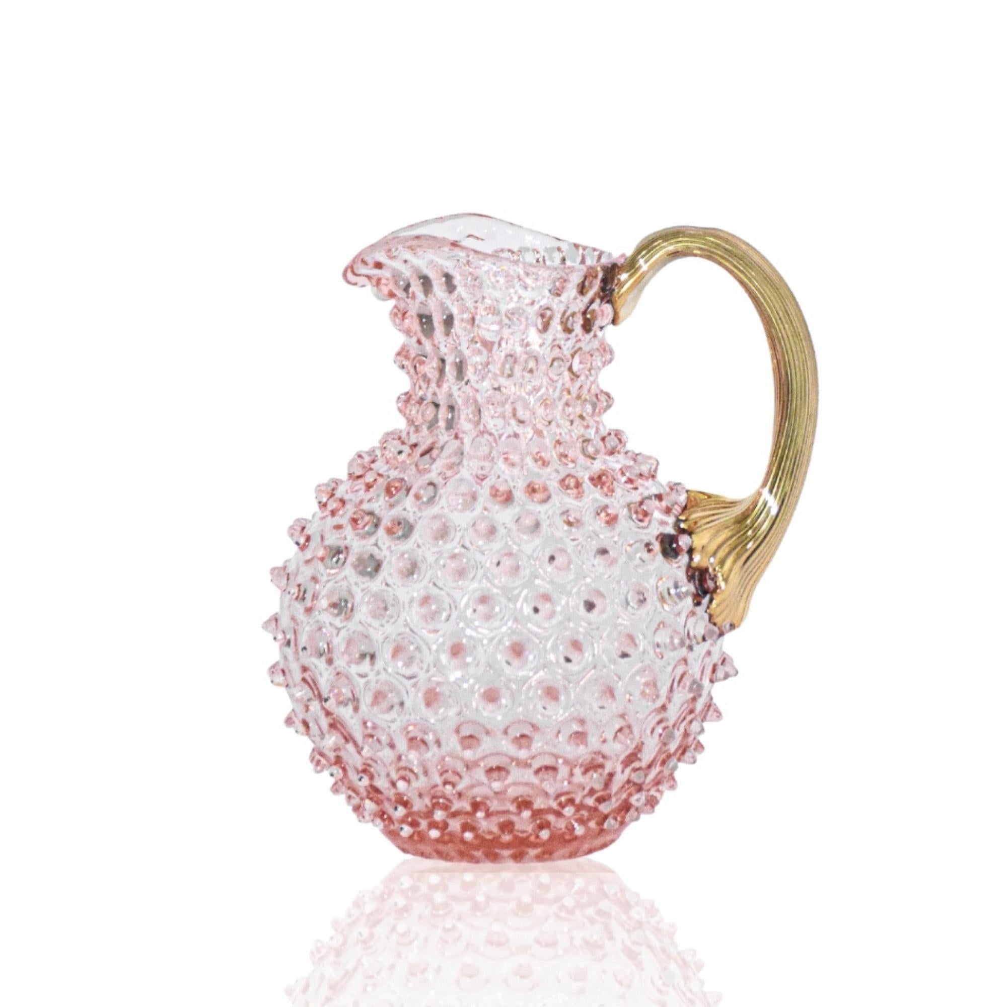 68 oz. Golden Handle Paris Hobnail Jug