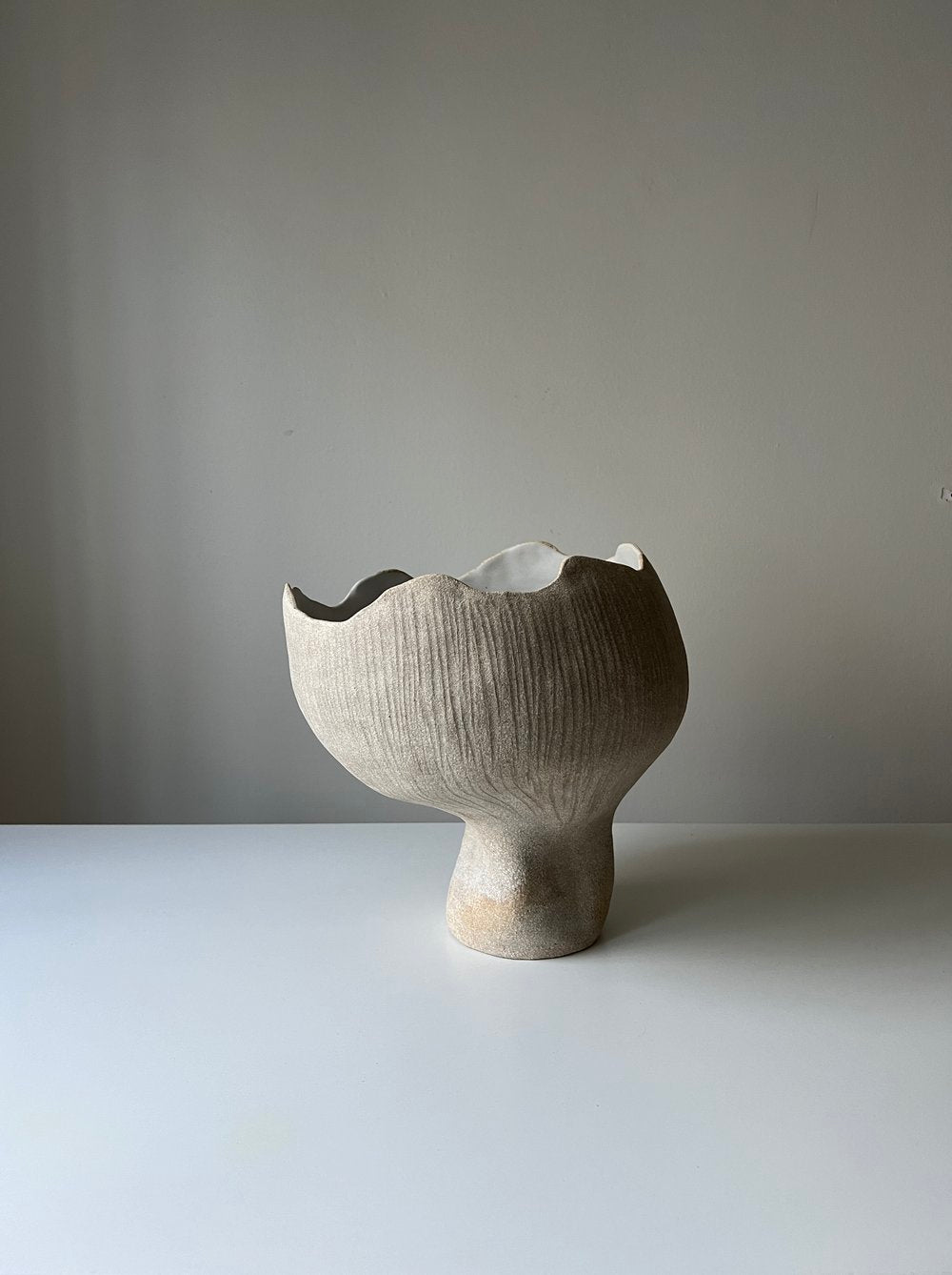 Organic Shape White Ceramic Vase